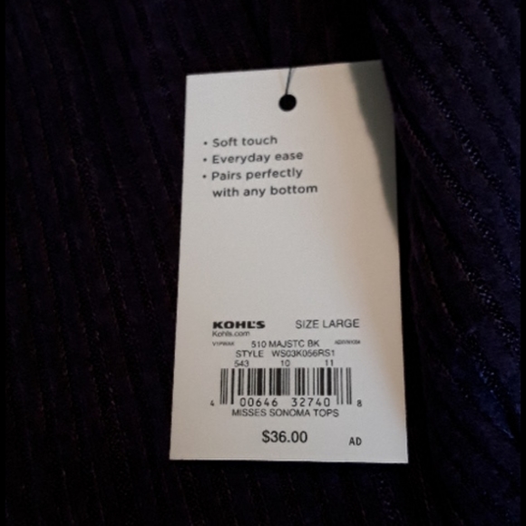 Sonoma super soft eggplant sweater. Size L - Picture 2 of 4